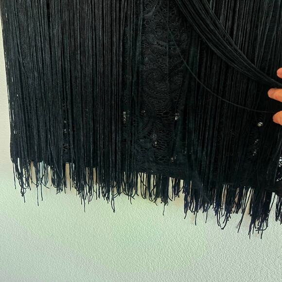 Wrangler Lace and Fringe Country Bohemian whimsygoth knee length skirt - Picture 3 of 5